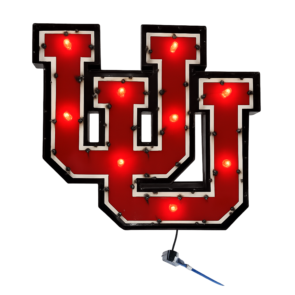 Utah Utes Logo Lighted Recycled Metal Decor