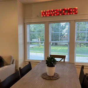 Hoosiers Lighted Recycled Metal Wall Decor