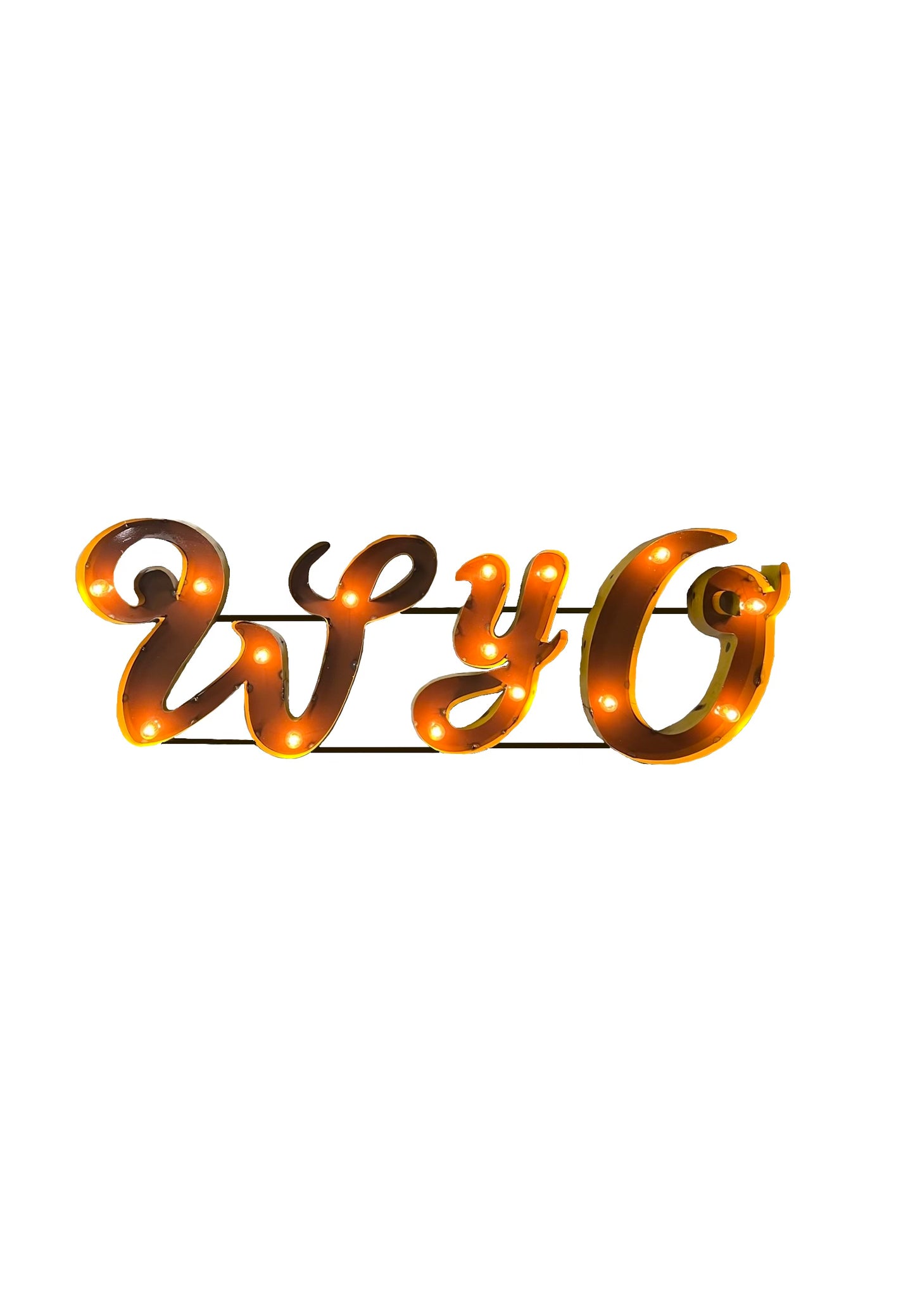 University of Wyoming WYO lighted recycled metal wall decor