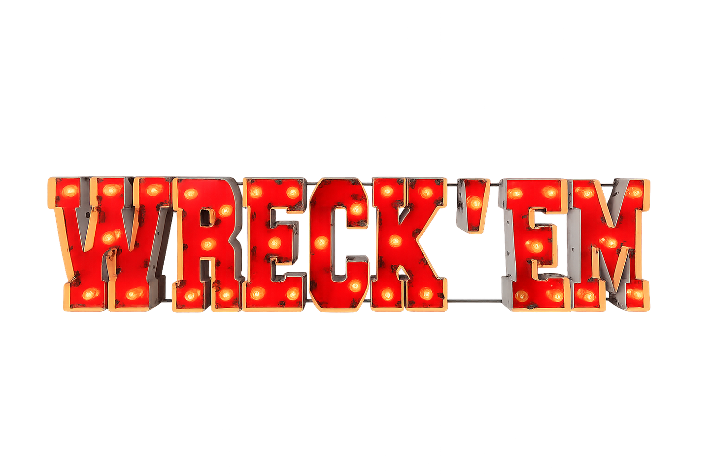 Texas Tech Wreck'em Lighted recycled metal wall decor