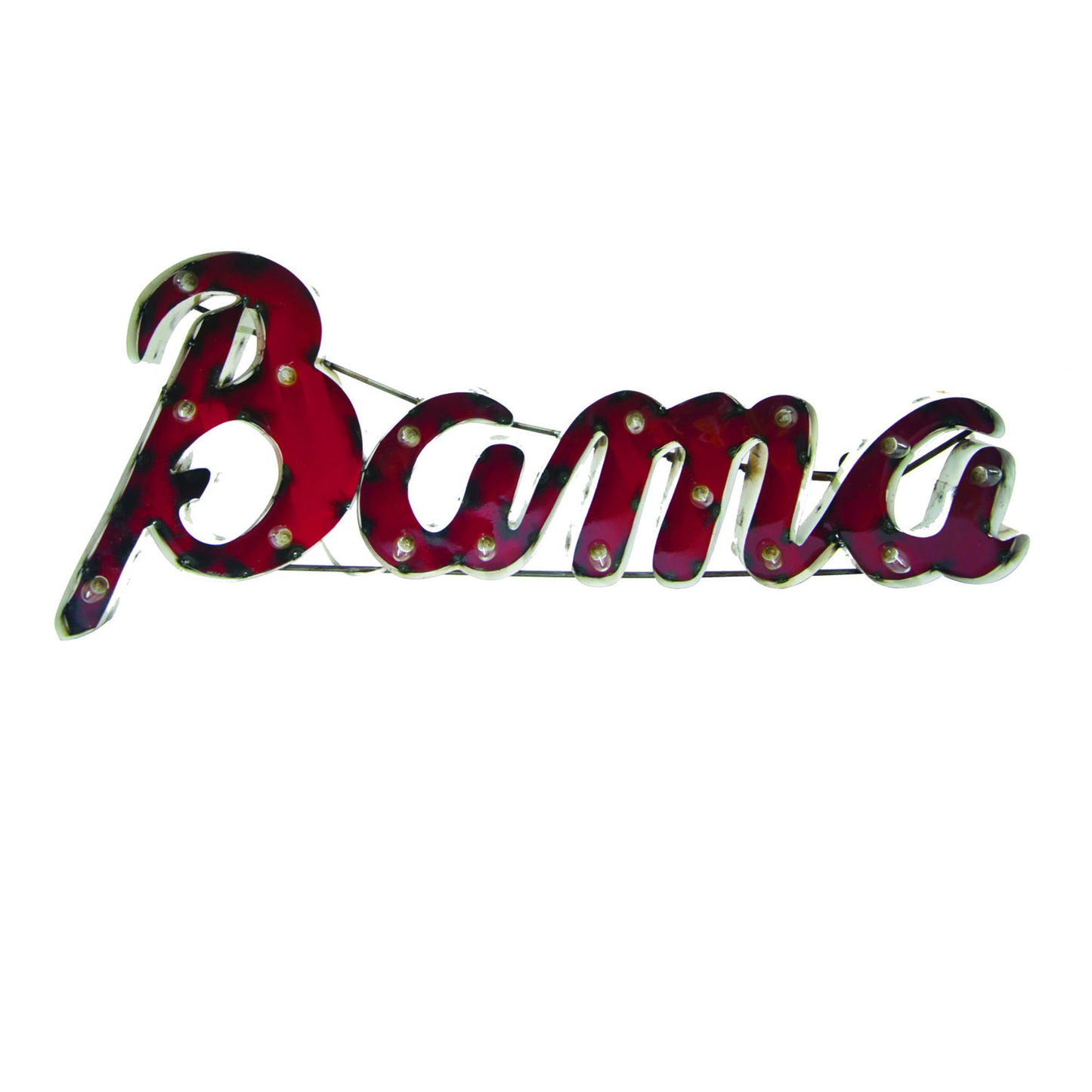Alabama Bama Lighted Recycled Metal Wall Decor