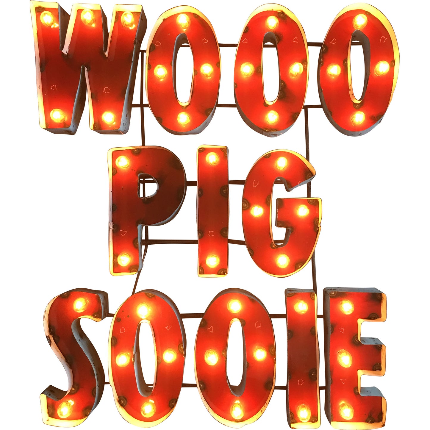 University of Arkansas Wooo Pig Sooie Lighted Recycled Metal Wall Decor