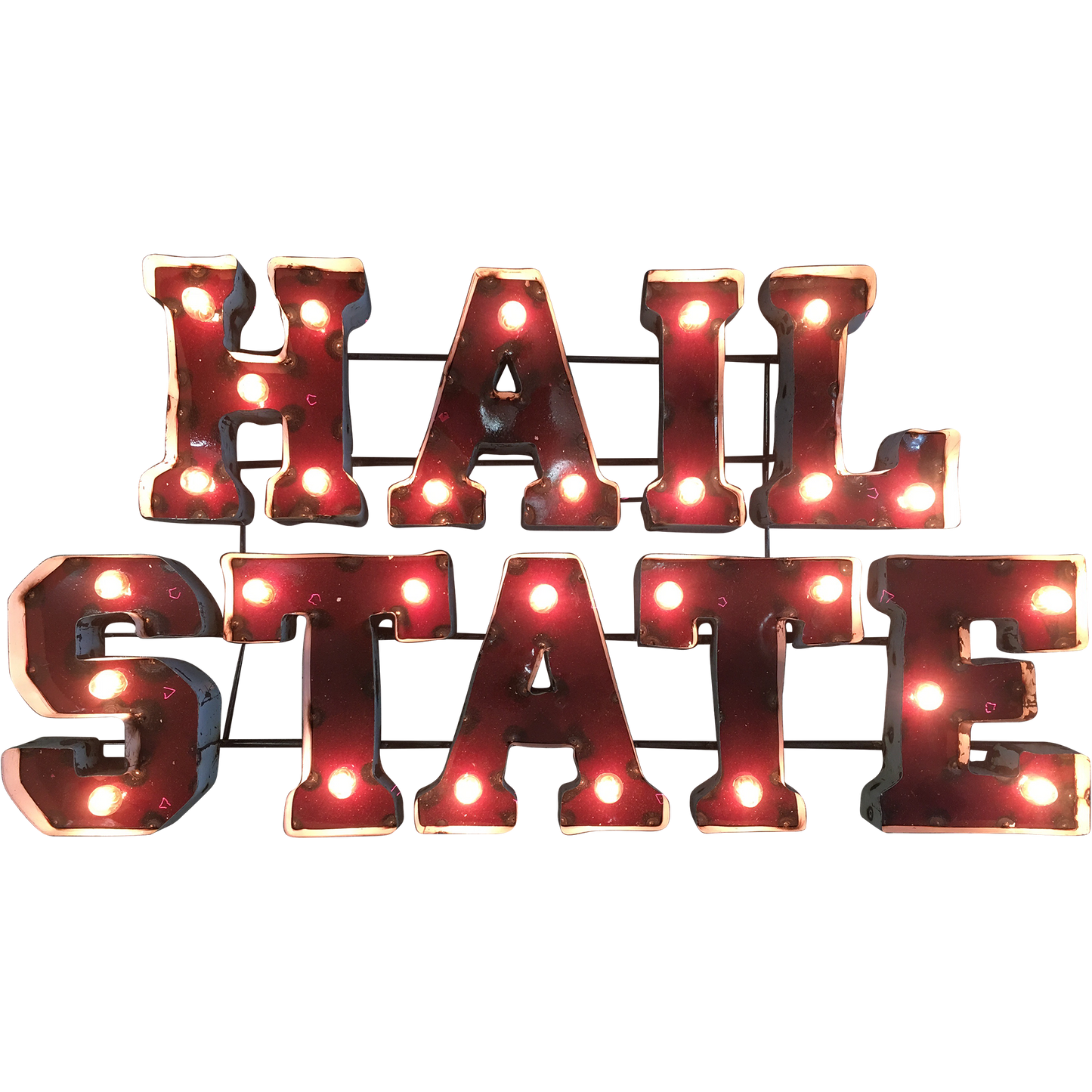 Mississippi State Hail State Lighted Recycled Metal Wall Decor