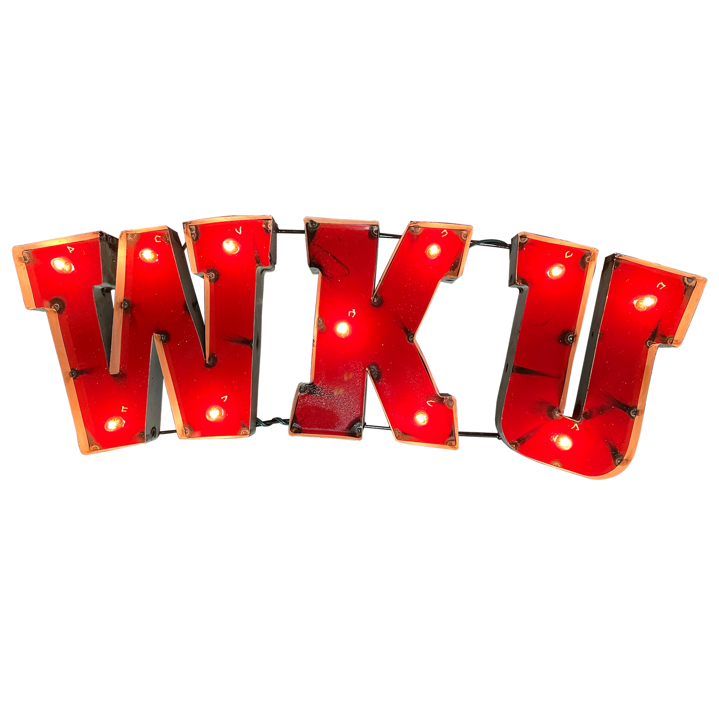Western Kentucky University WKU Lighted Recycled Metal Wall Decor