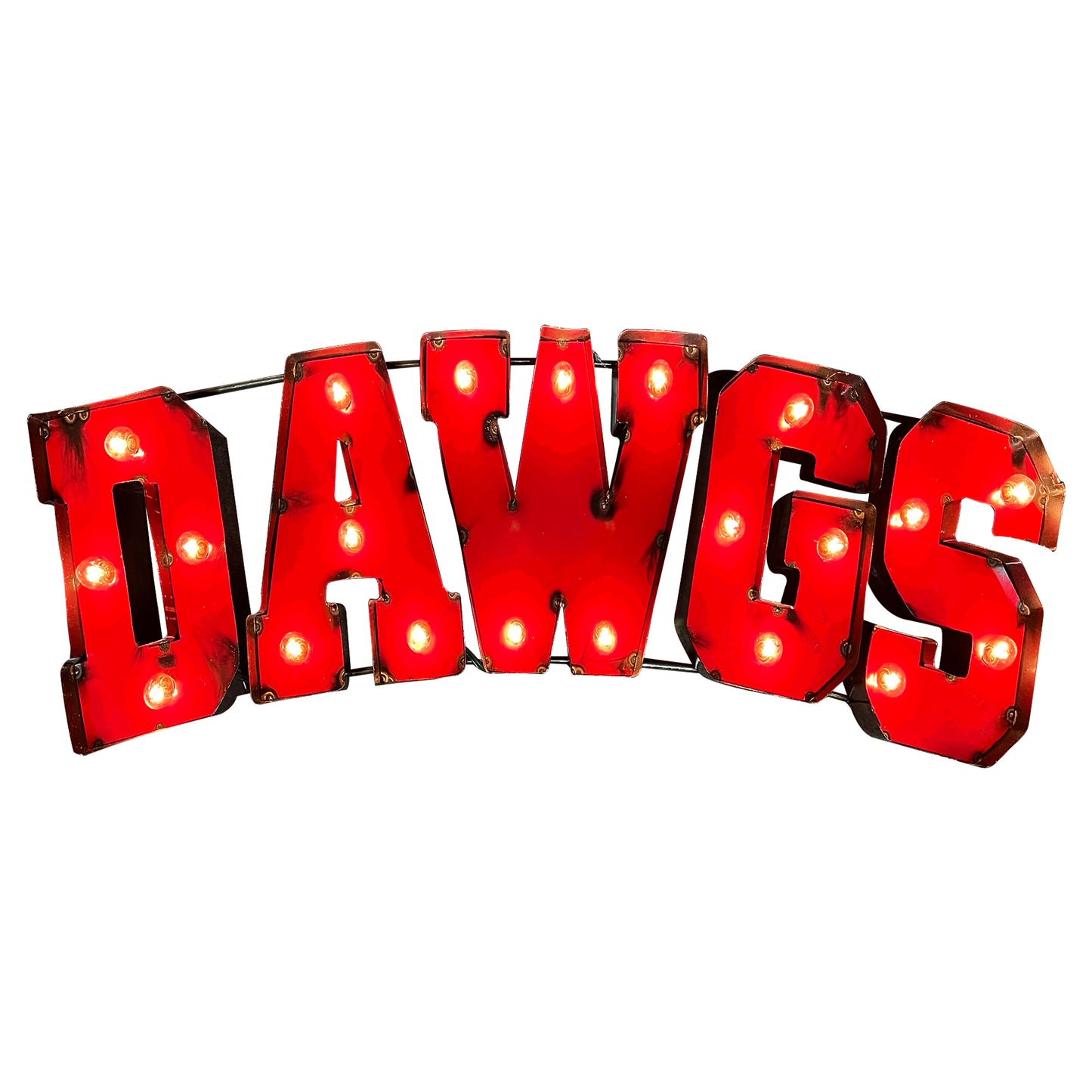 Georgia Bulldogs Lighted Recycled Metal Wall Decor