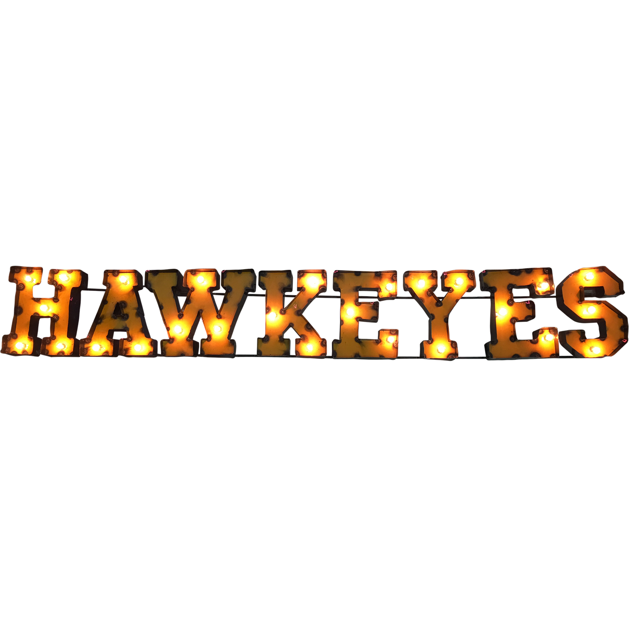 Iowa Hawkeyes Lighted Recycled Metal Wall Decor