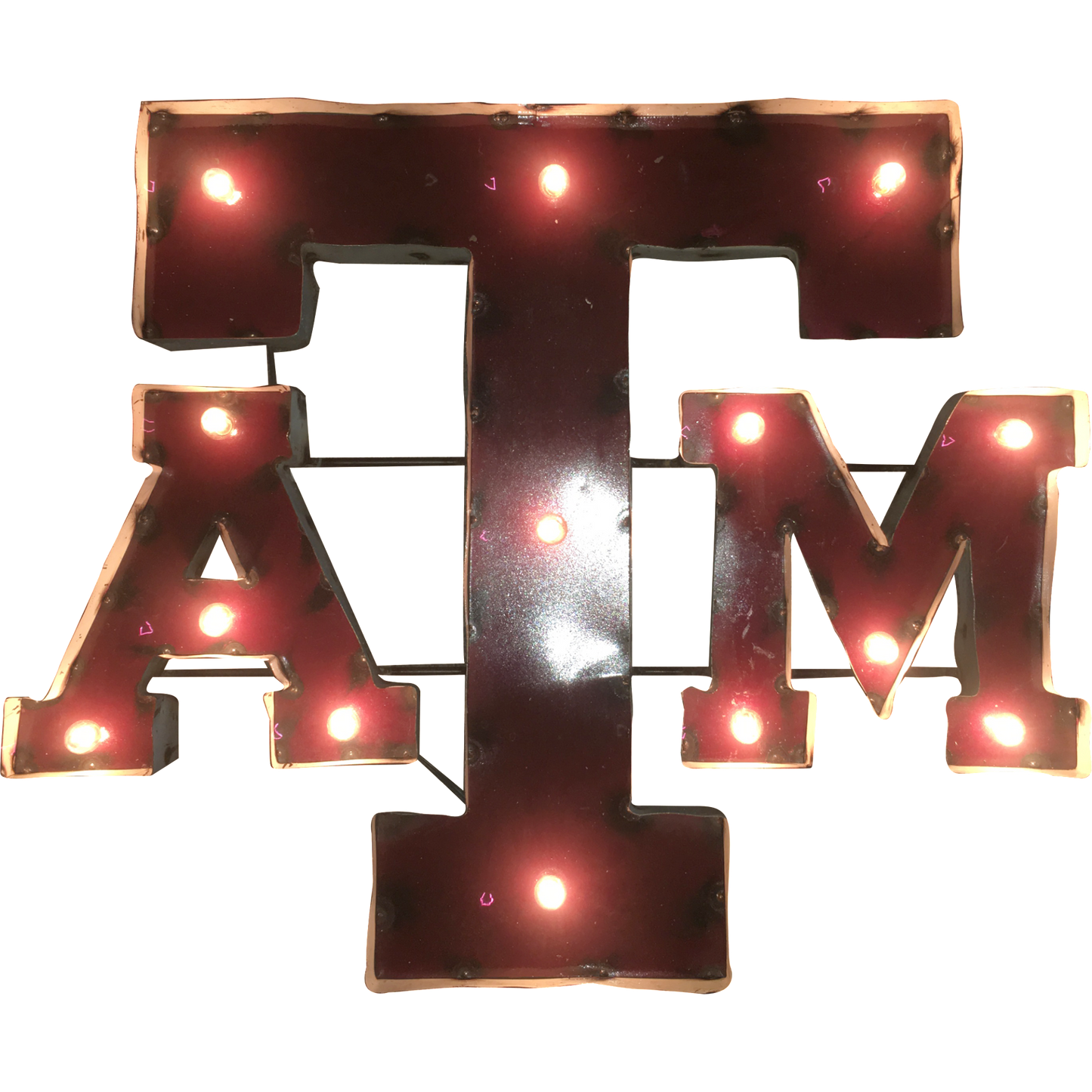 Texas A&M Logo Lighted Recycled Metal Wall Decor