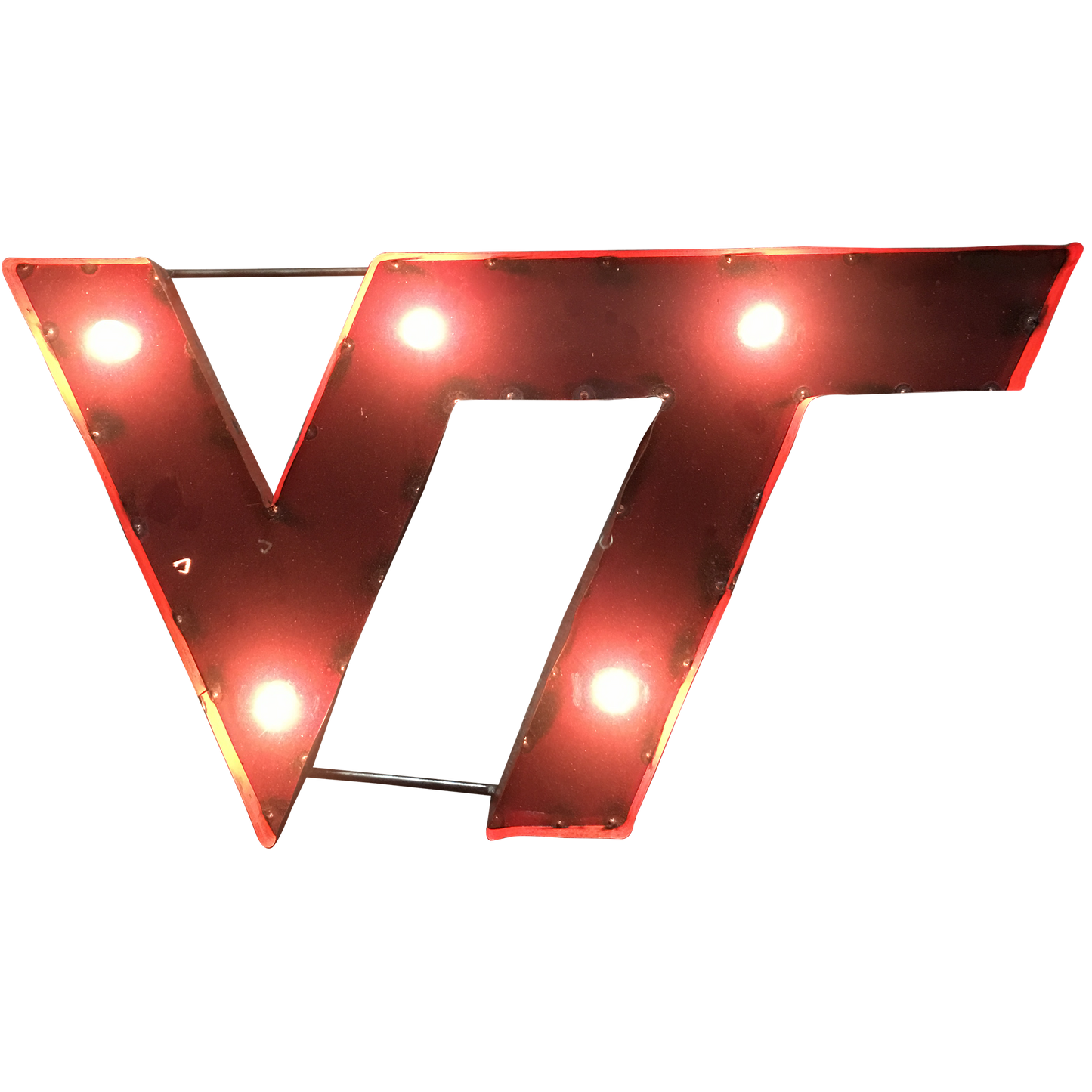 Virginia Tech Logo Lighted Recycled Metal Wall Decor
