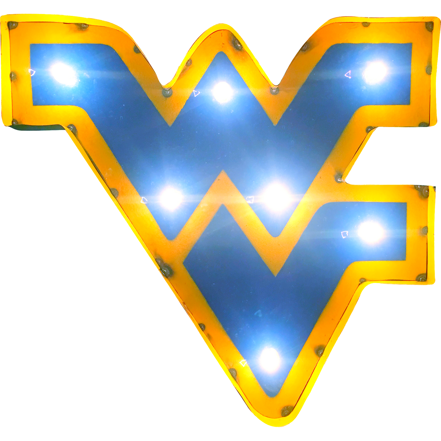 West Virginia WV Lighted Recycled Metal Wall Decor