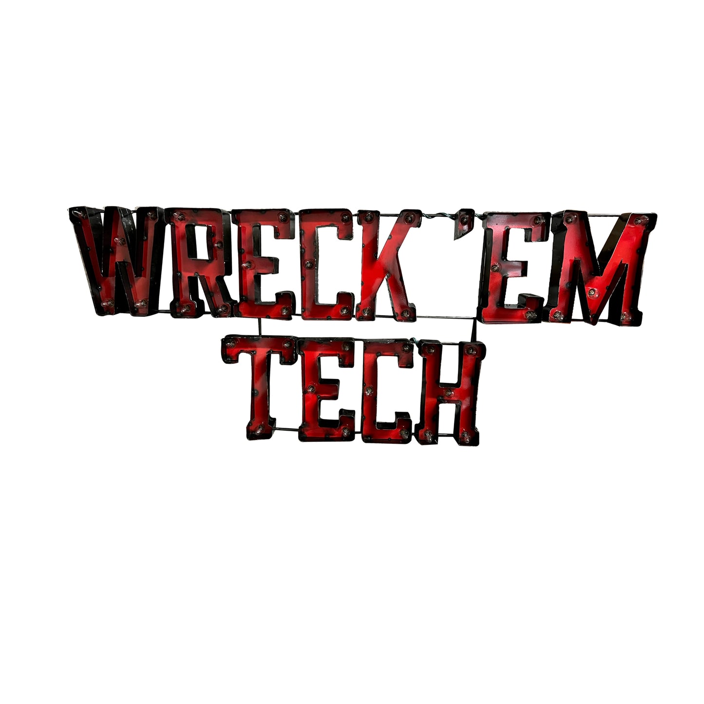 Texas Tech University Wreck'em Tech Lighted Recycled Metal Wall Decor