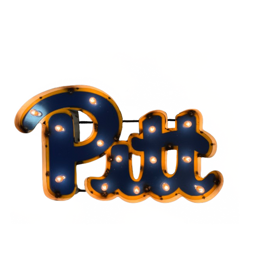 University of Pittsburgh "Pitt" Illuminated recycled metal wall decor