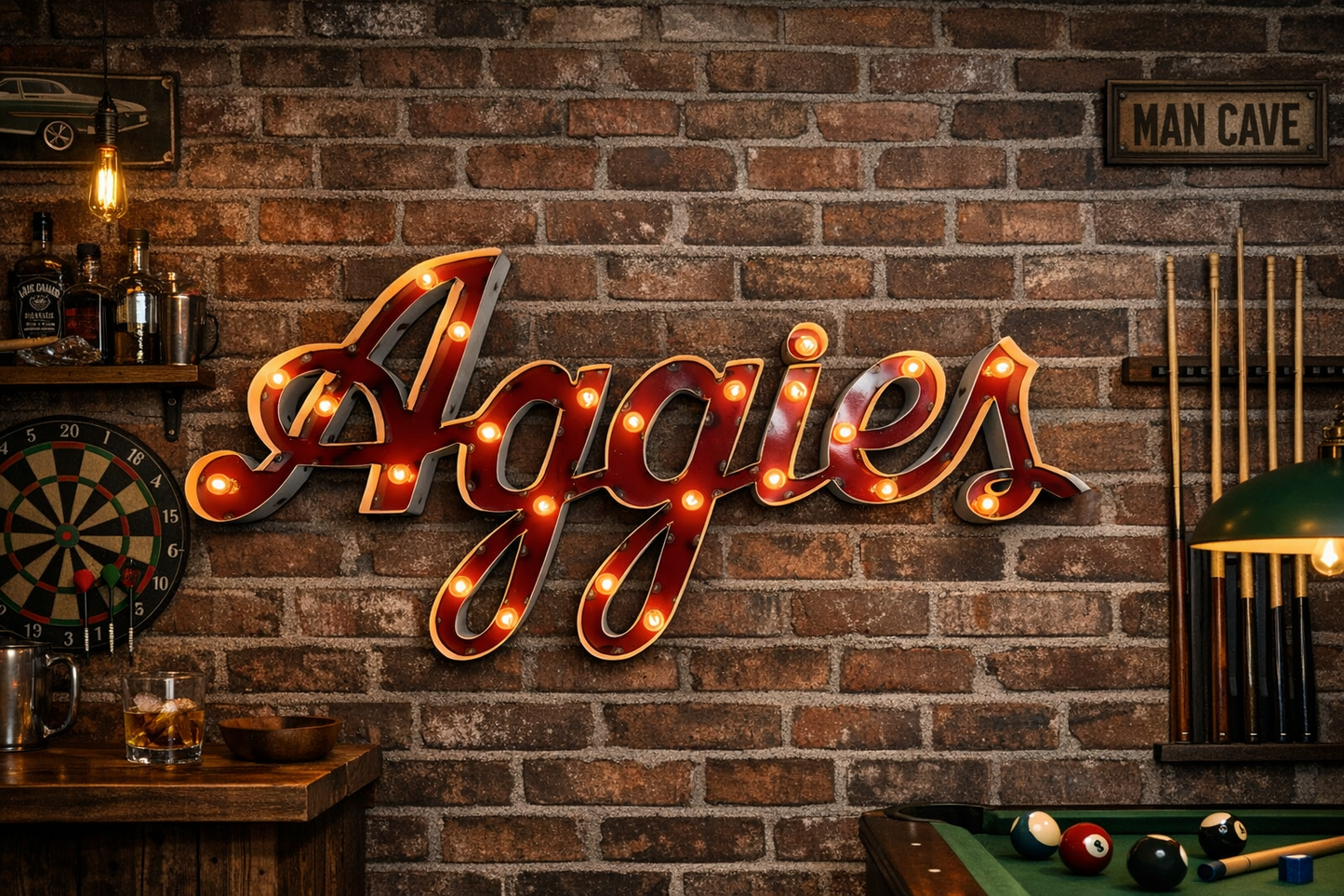 Texas A&M Aggies Lighted Recycled Metal Wall Decor