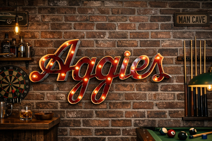 Texas A&M Aggies Lighted Recycled Metal Wall Decor