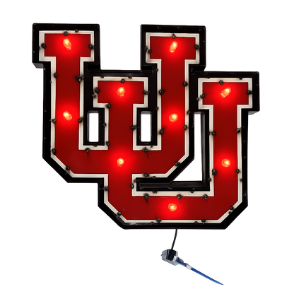 Utah Utes Logo Lighted Recycled Metal Decor