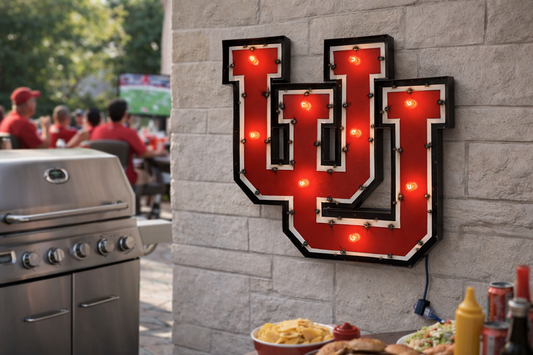 Utah Utes Logo Lighted Recycled Metal Decor