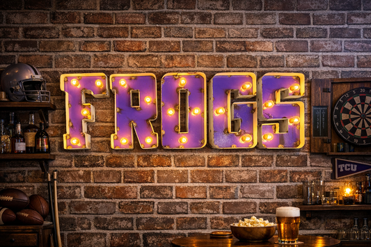 TCU Frogs Block Lighted Wall Decor