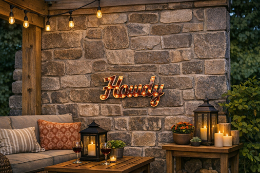 Texas A&M Howdy Lighted Recycled Metal Decor