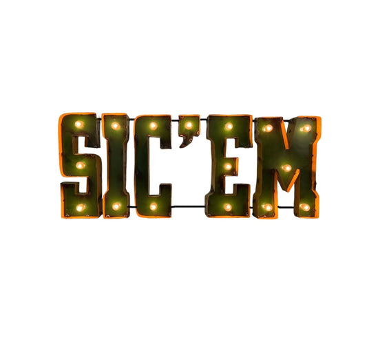 Baylor University "Sic 'em" Lighted Recycled Metal Wall Decor