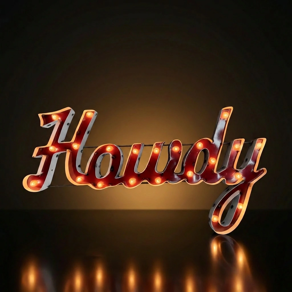 Texas A&M Howdy Lighted Recycled Metal Decor