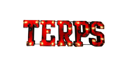 Maryland Terrapins Terps Lighted Recycled Metal Wall Decor