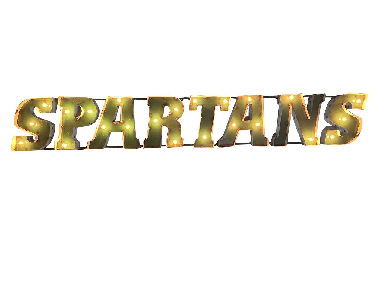 Michigan State "Spartans" Lighted Recycled Wall Decor
