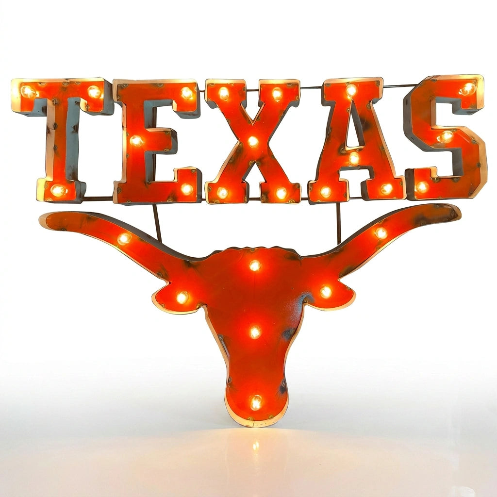 Texas Longhorns Lighted Metal Wall Decor