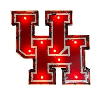 Houston Cougars Lighted recycled metal wall decor