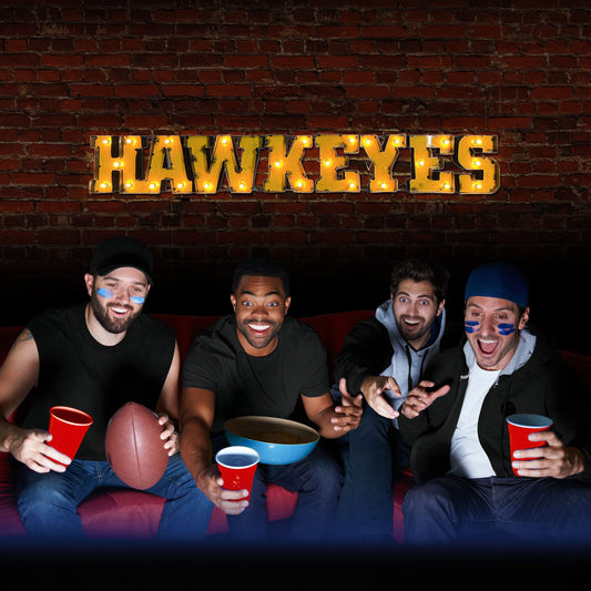 Iowa Hawkeyes Lighted Recycled Metal Wall Decor