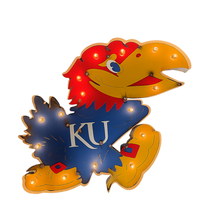 Kansas Jayhawks Logo Lighted Recycled Metal Wall Decor