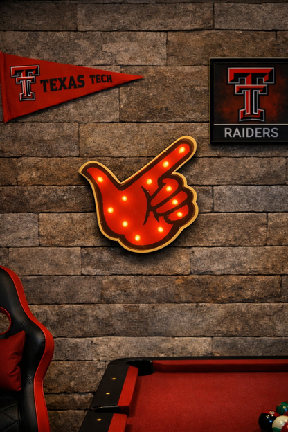 Texas Tech Guns Up Lighted Recycled Metal Wall Decor