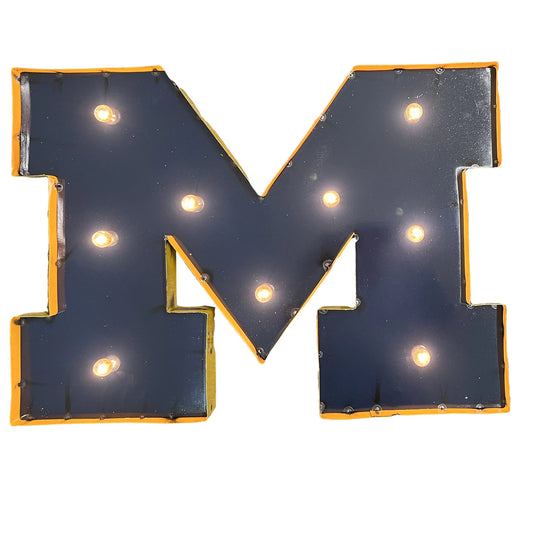 University of Michigan Wolverines Illuminated Recycled Metal Wall Decor