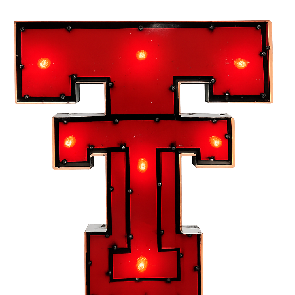 Texas Tech Double T Lighted recycled metal wall decor