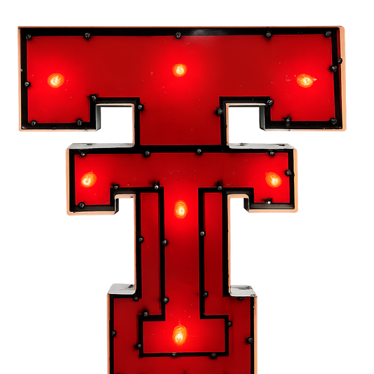 Texas Tech Double T Lighted recycled metal wall decor
