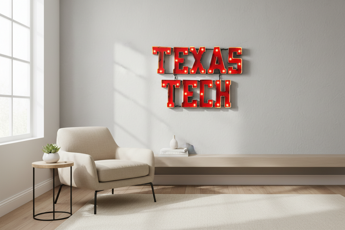 Texas Tech University Texas Tech Lighted Recycled Metal Wall Decor