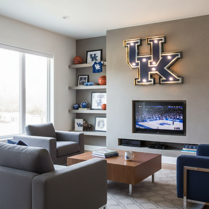 University of Kentucky UK Lighted Recycled Metal Wall Decor