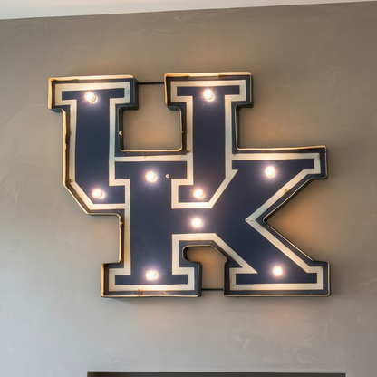 University of Kentucky UK Lighted Recycled Metal Wall Decor