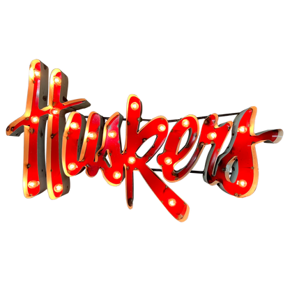 Nebraska Huskers Lighted Recycled Metal Wall Decor