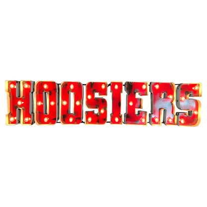 Hoosiers Lighted Recycled Metal Wall Decor