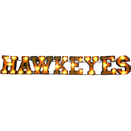 Iowa Hawkeyes Lighted Recycled Metal Wall Decor